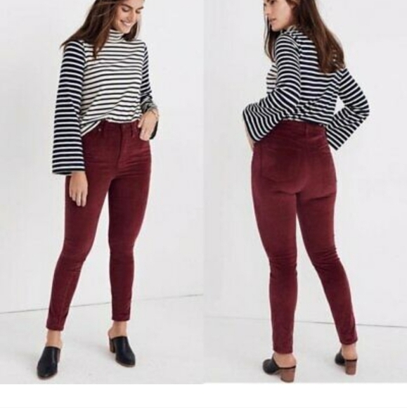 MADEWELL velvety stretch high rise skinny pants. - Picture 1 of 15